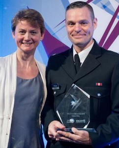 Chris Foster receiving bravery award (pictured above)