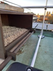 Inside of peregrine falcon box at top of Central Accommodation