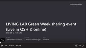 Reads: Living Lab Green Week Sharing event (Live in QSH & online)