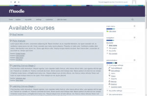 My Moodle course overview block.