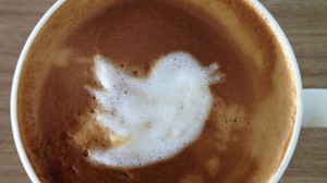 Twitter bird in coffee