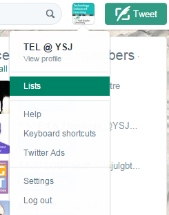 Screenshot of creating a Twitter list