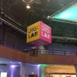 photograph of the 'Digilab' sign hanging in the main hall at Digifest