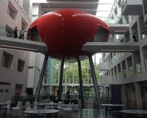 Big red pod at Southampton Solent University