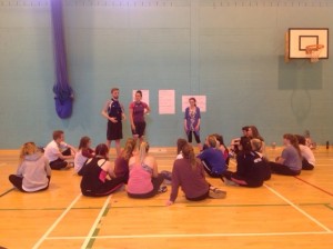 Here, one group are focussing on developing exercise within the PE curriculum 