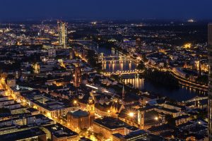 Frankfurt Cityscape Night City lights