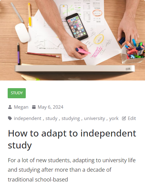image of a blog about independent study