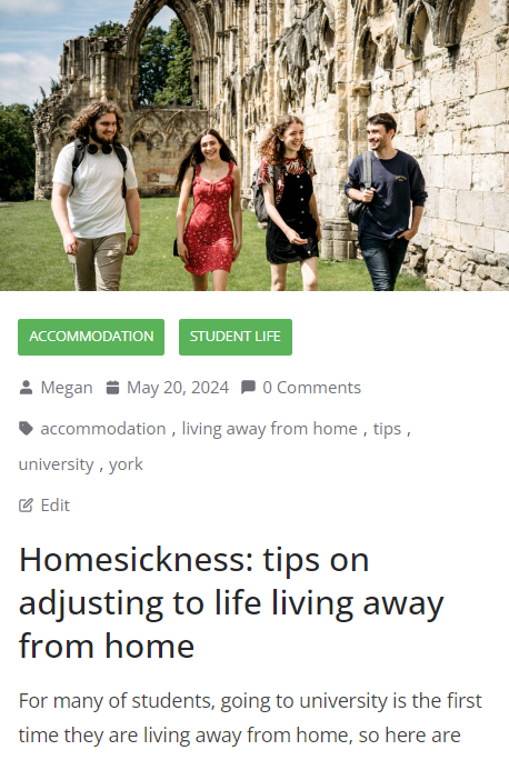 Image of blog post about homesickness