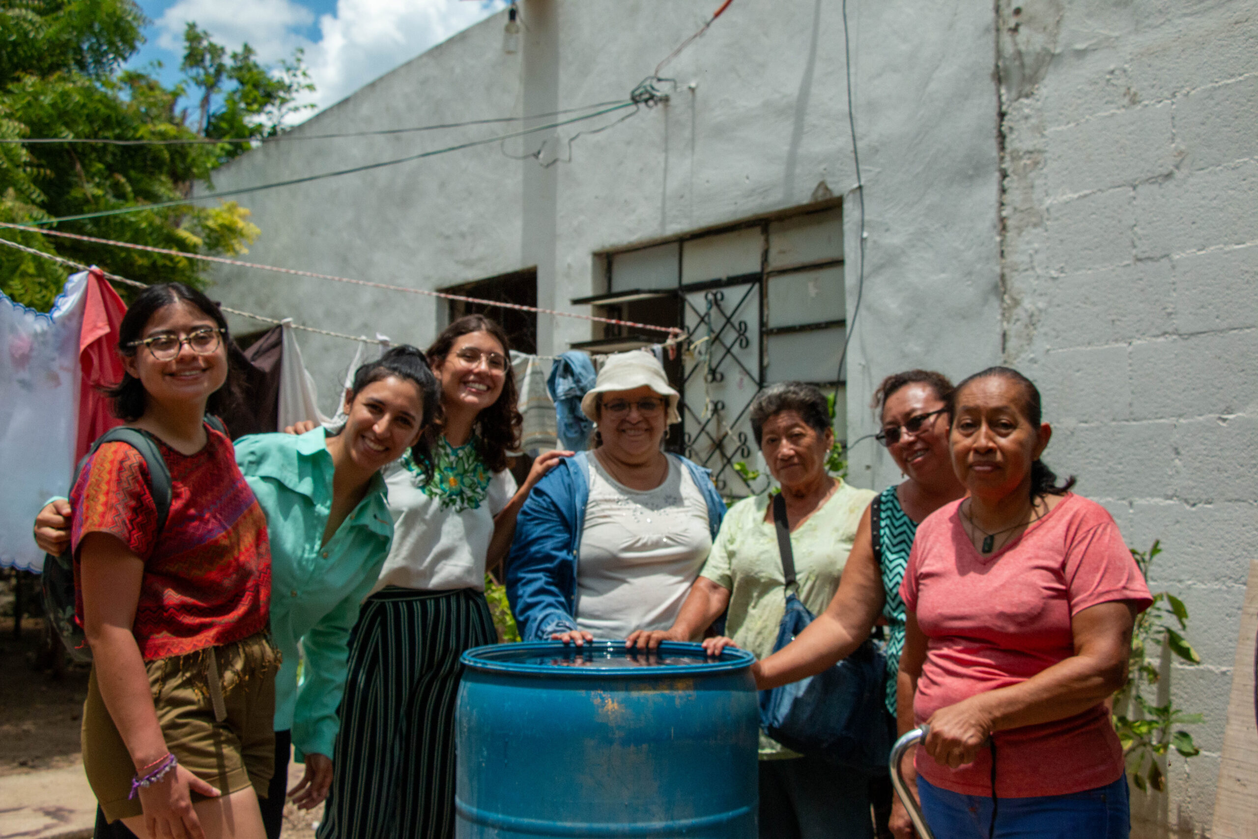 Women on the Amos Trust Climate and Gender Fellowship 2025 gathered together with the Fellowship Coordinator in Mexico