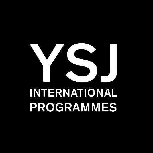 Black box with white text reading 'YSJ international programmes'.