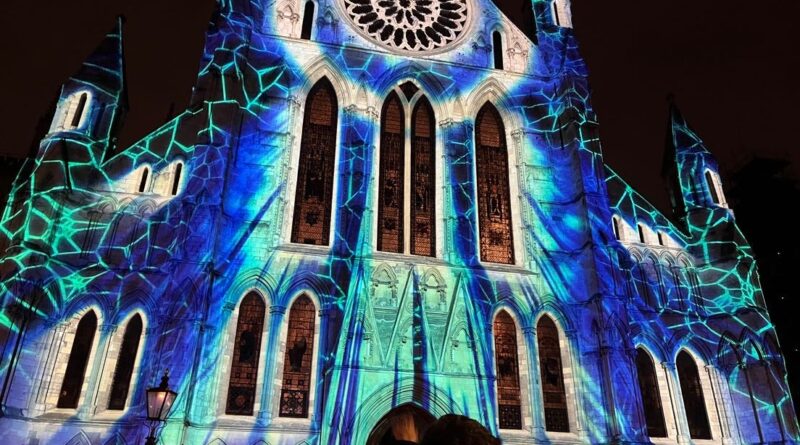 Image of the Light Show at York Minster.